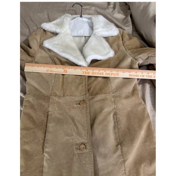 VTG Y2k Penny Lane Suede Leather Afghan Shearling Long Coat Hippie Boho Chic 6 - Picture 13 of 16